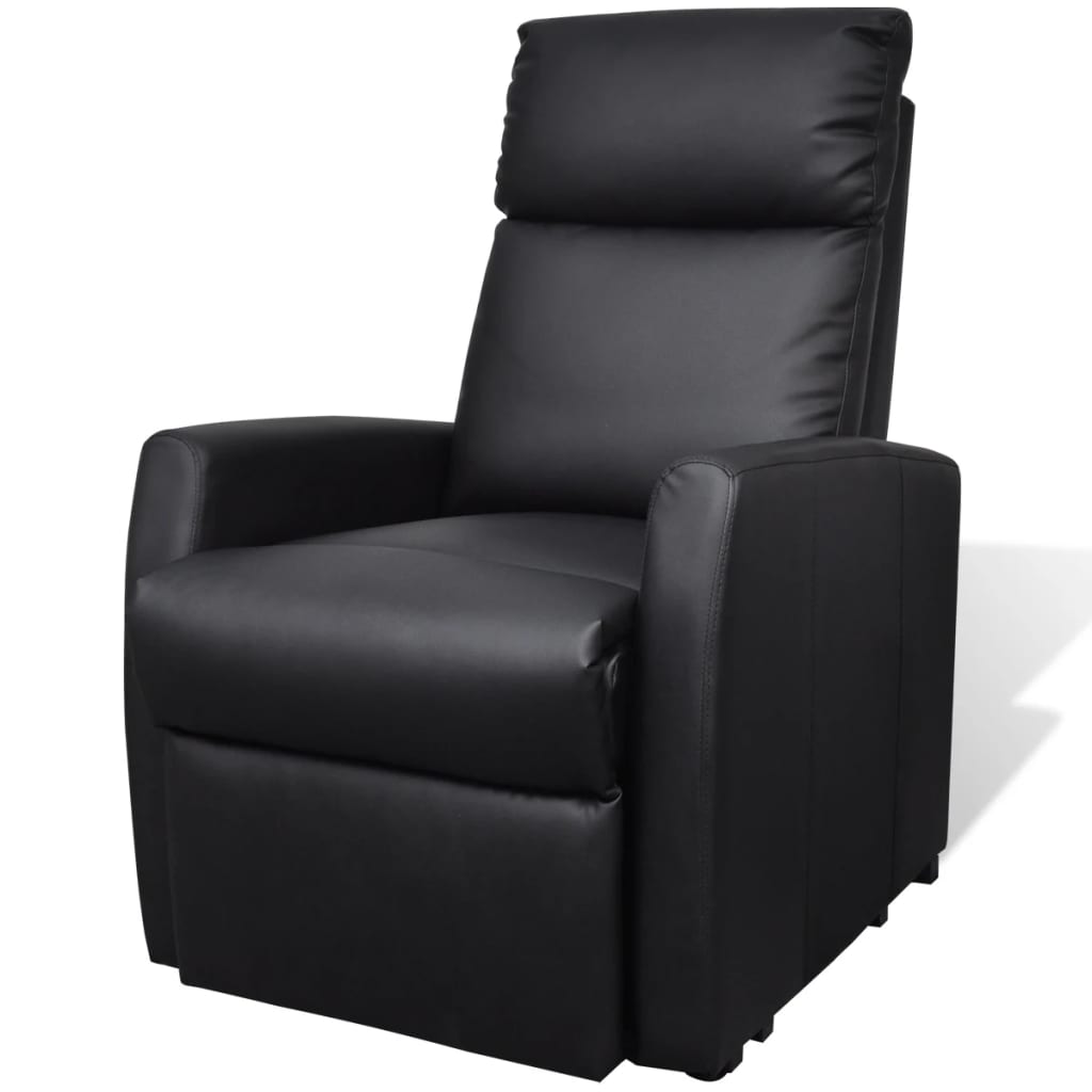 vidaXL Atlošiamas TV krėslas, juodos spalvos, dirbtinė oda