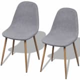 vidaXL Dining Chairs 2 pcs Fabric Light Gray