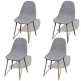 vidaXL Dining Chairs 4 pcs Fabric Light Gray