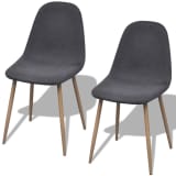 vidaXL Dining Chairs 2 pcs Fabric Dark Gray