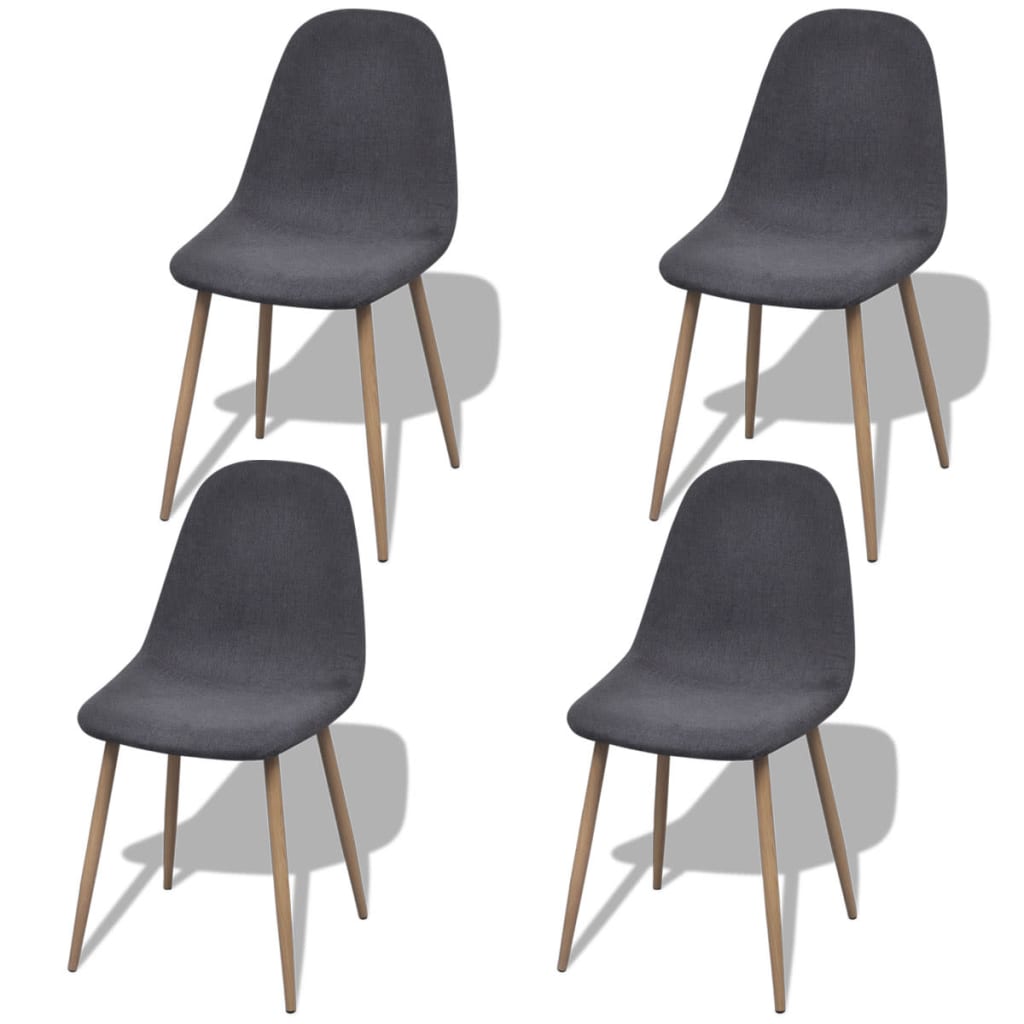 

vidaXL Dining Chairs 4 pcs Dark Gray Fabric