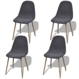 vidaXL Dining Chairs 4 pcs Fabric Dark Gray