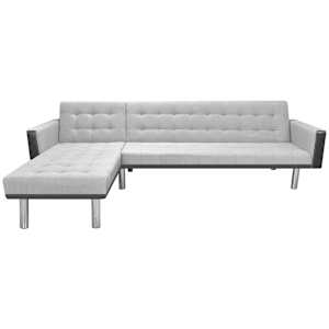 vidaXL Καναπές-Κρεβάτι Γωνιακός Μαύρος/Γκρι 218x155x69 εκ. Υφασμάτινος