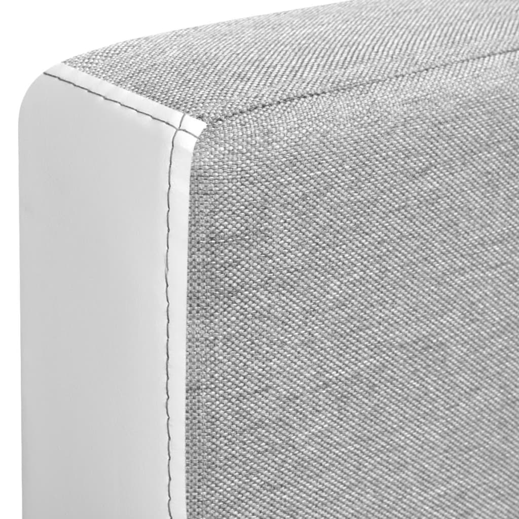 Canapé-lit D'angle Tissu 218 X 155 X 69 Cm Blanc Et Gris VidaXL 18 width=274