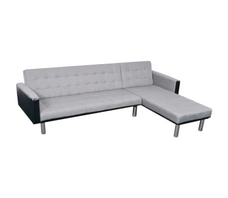 Vidaxl Black Gray Sofa Day Bed Lounge Suite Chaise Futon Couch