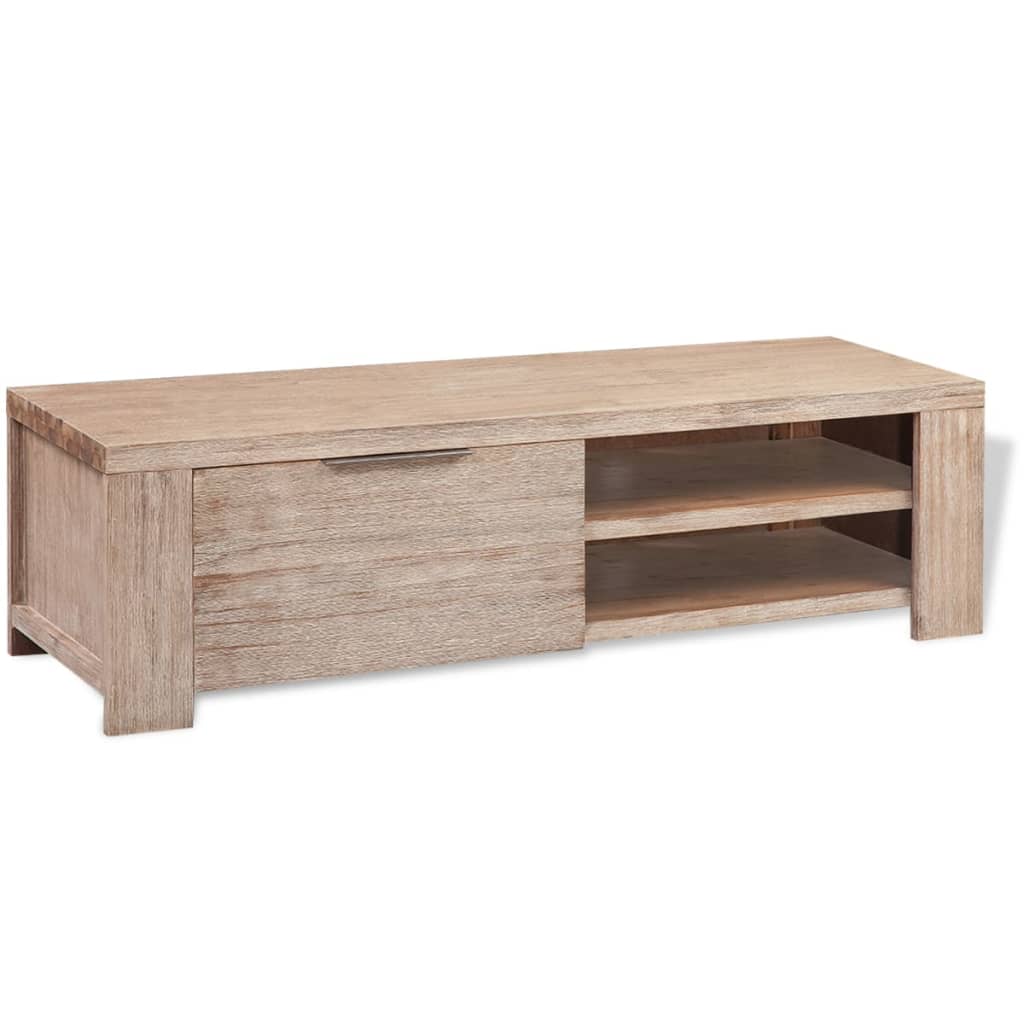 VidaXL Meuble TV Bois D'acacia Massif Brossé 140x38x40 Cm