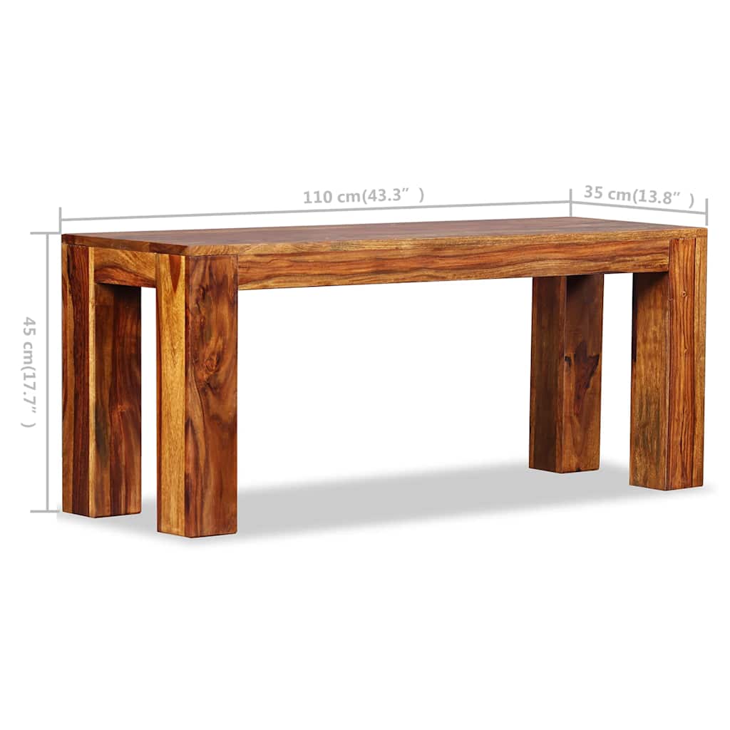 Bench Wooden House Hallway Entryway Hall Bench Solid Wood Acacia vidaXL - Picture 4 of 10