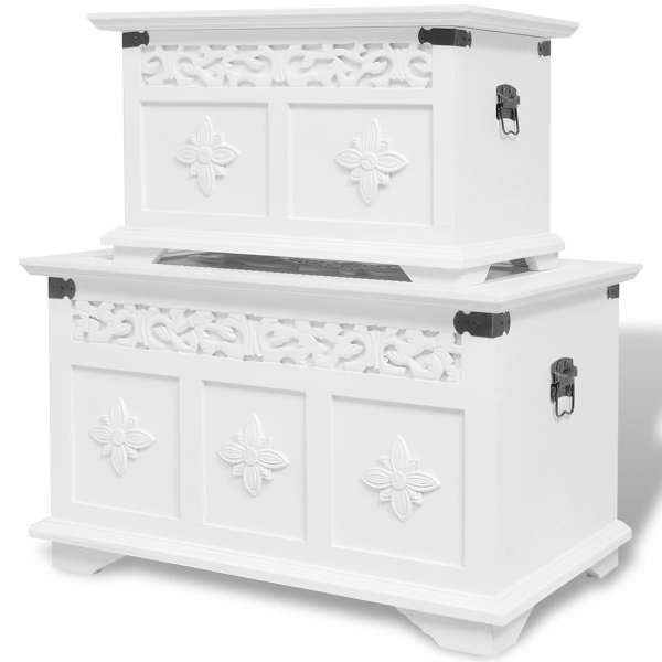 vidaXL hoiukirstude komplekt, 2 tk, valge