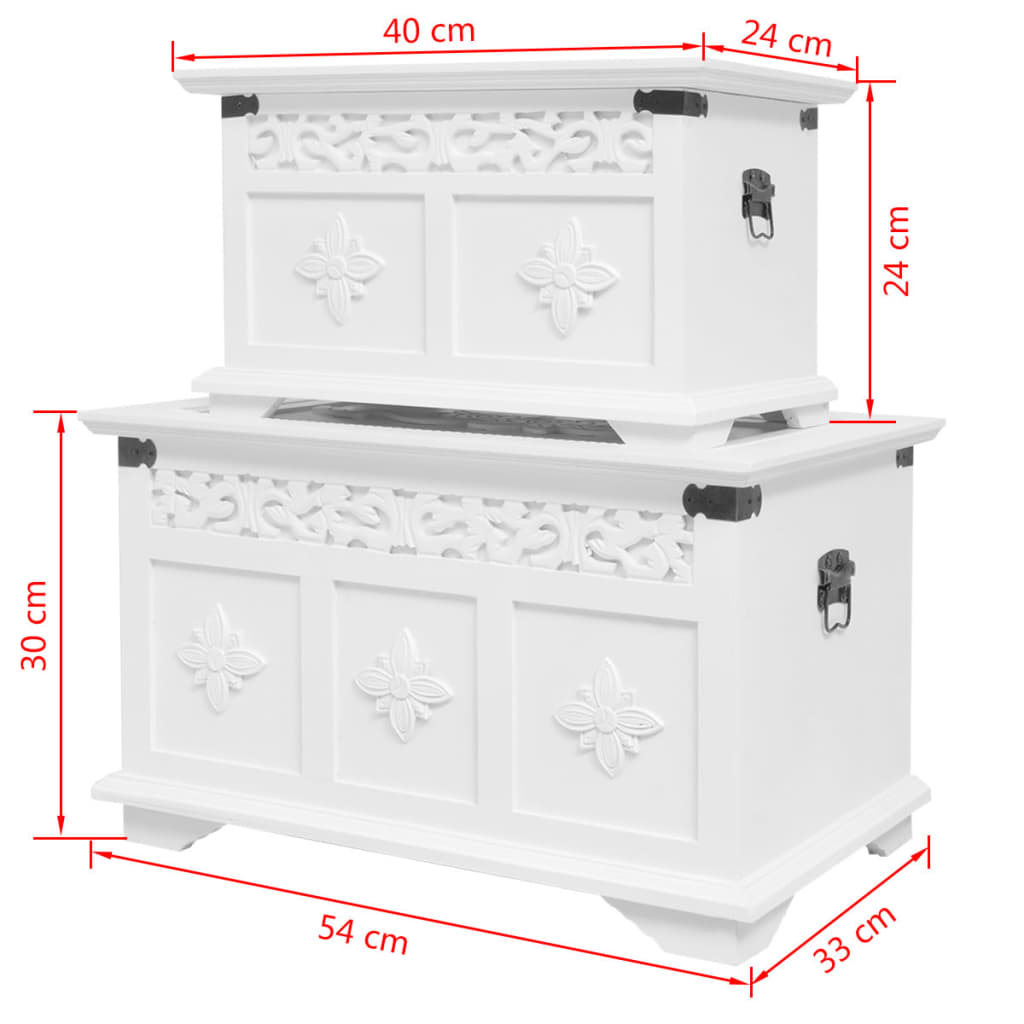Ensemble De Deux Coffres De Rangement Blanc VidaXL 17 width=274
