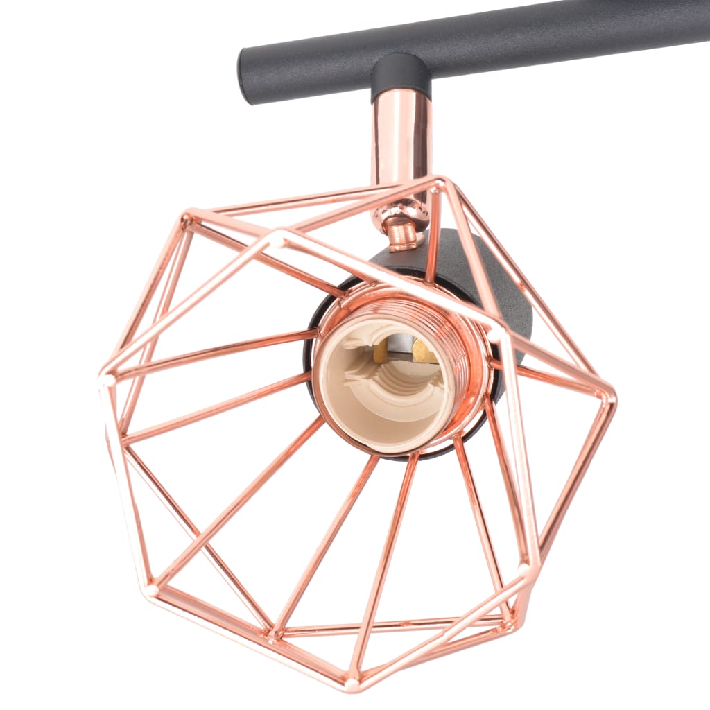 vidaXL Ceiling Lamp with 6 Spotlights E14 Black and Copper