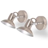 vidaXL Wall Lamps 2 pcs for 2 Bulbs E14 Silver