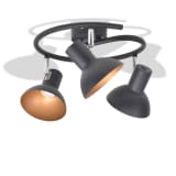 vidaXL Candeeiro de teto p/ 3 lâmpadas E27 preto e dourado