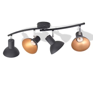 vidaXL Taklampe for 4 pærer E27 svart and gull
