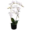 vidaXL kunstorhidee potiga 65 cm, valge