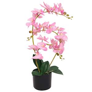 Umělá rostlina orchidej s květináčem 65 cm růžová - obrázek 1