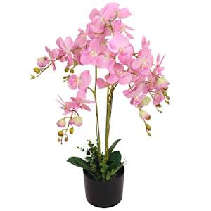 Umělá rostlina orchidej s květináčem 75 cm růžová - obrázek 1