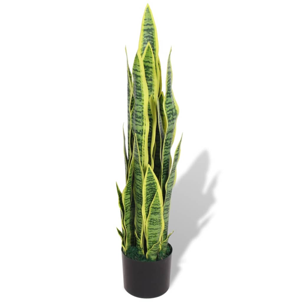 vidaXL Plantă artificială Limba-soacrei cu ghiveci, 90 cm, verde vidaXL