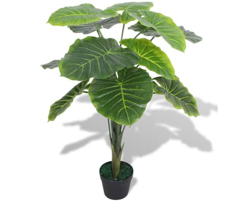 VidaXL Pianta Artificiale Taro Con Vaso 45 Cm | Foglie Verdi In Plastica Per Arredo Interno - 3