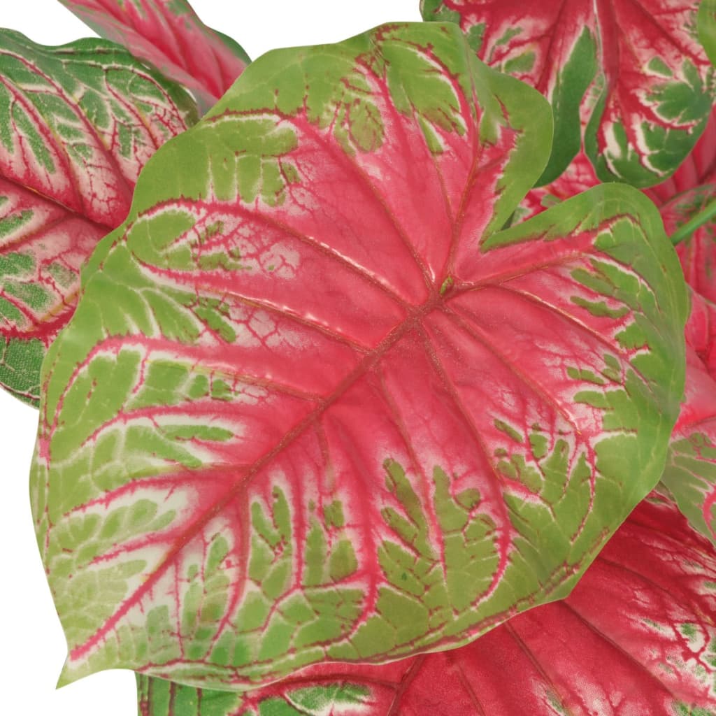 Plantă artificială Caladium cu ghiveci, 85 cm, verde și roșu