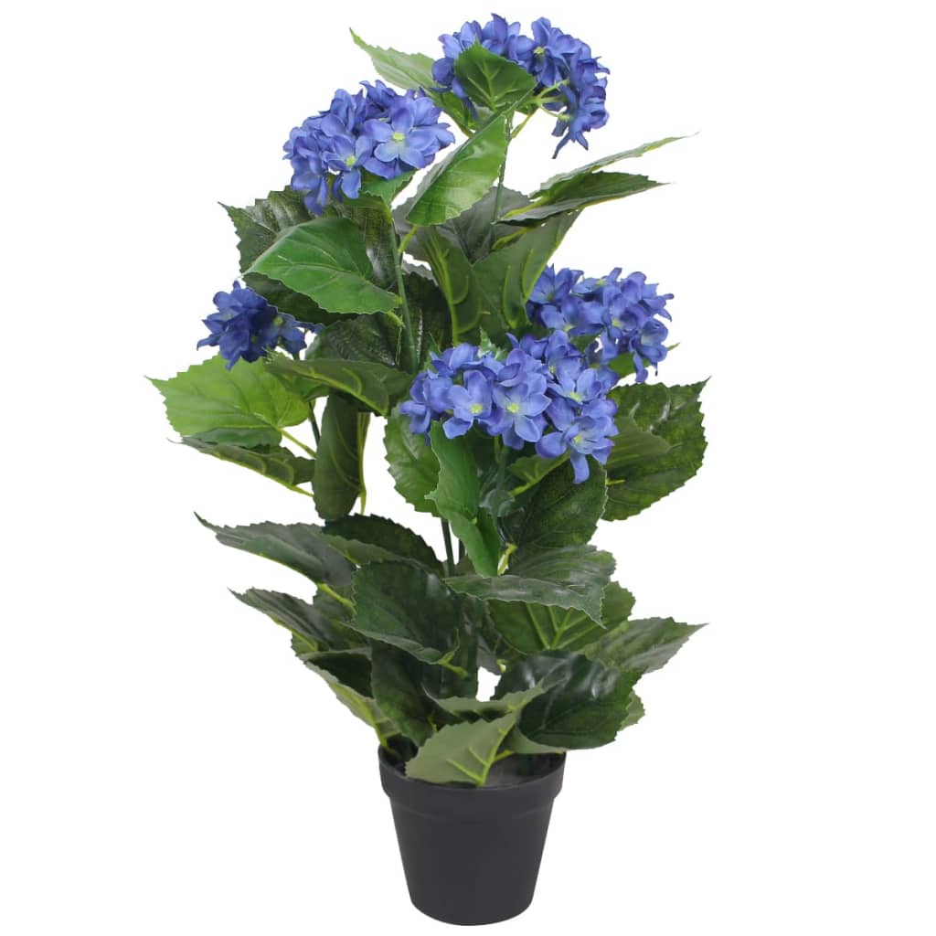 Poza vidaXL Planta artificiala hydrangea cu ghiveci, 60 cm, albastru