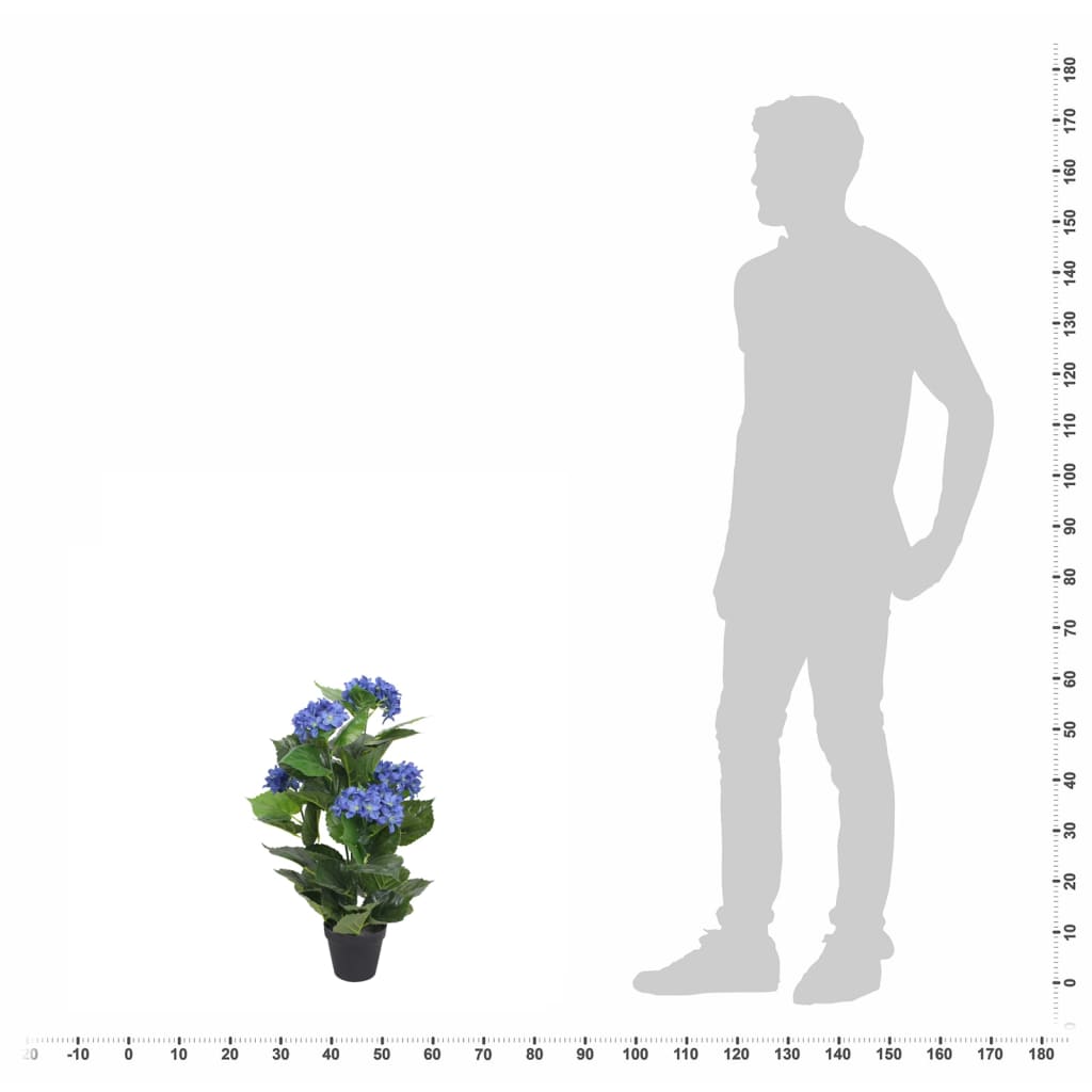 műhortenzia virágcseréppel 60 cm kék