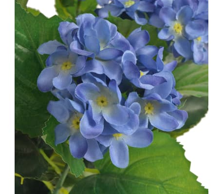 vidaXL Artificial Plant Blue, Green Plastic, Fabric, Iron Medium