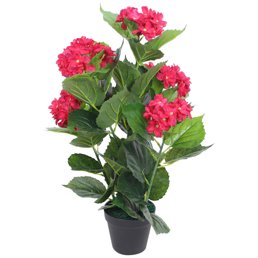 Petrashop  Umělá rostlina hortenzie s květináčem 60 cm červená