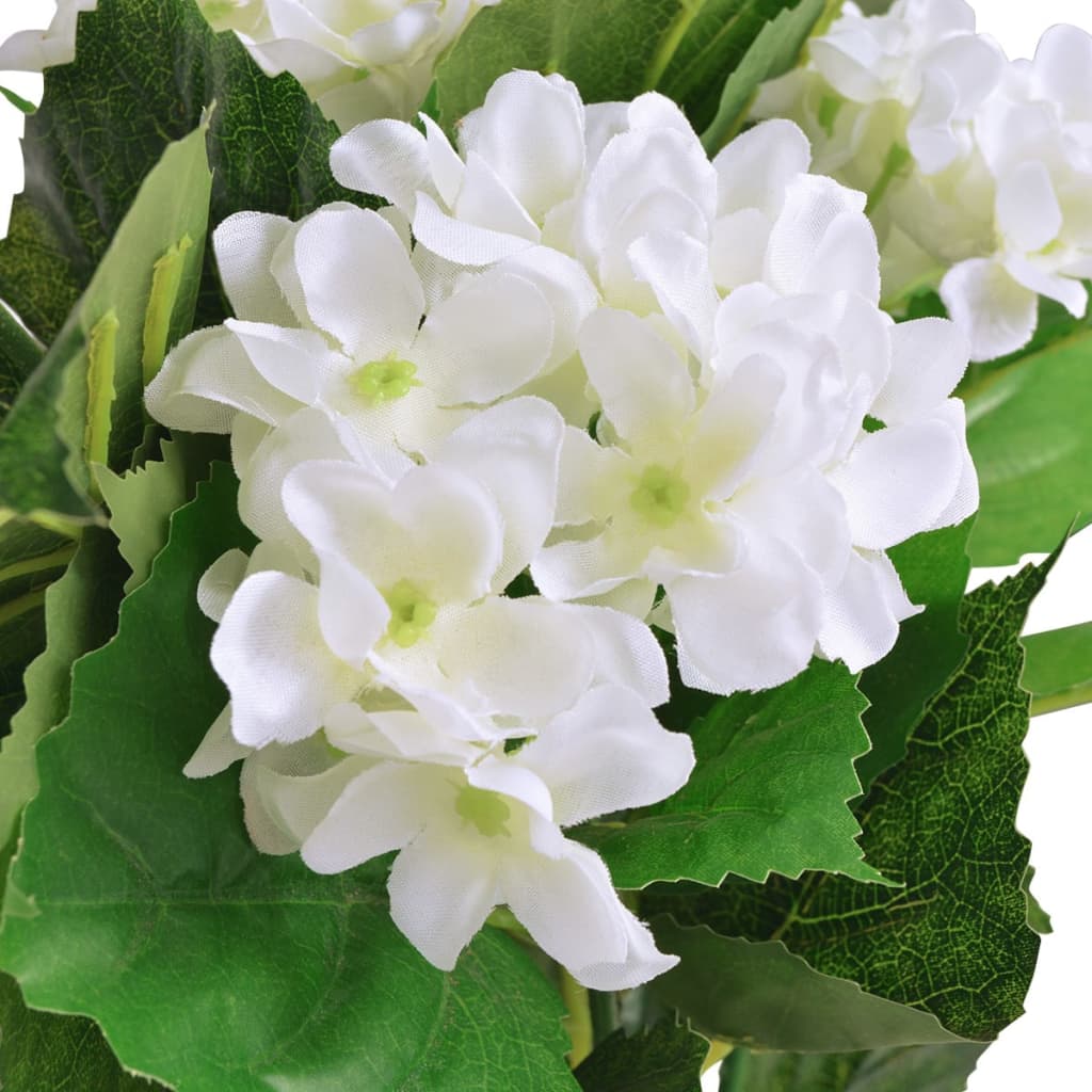 Plantă artificială Hydrangea cu ghiveci, 60 cm, alb