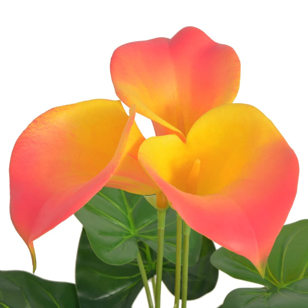 vidaXL Kunst calla lelie plant met pot 45 cm rood en geel afbeelding