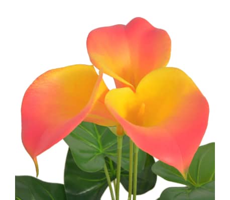 vidaXL Umelá rastlina, kala s kvetináčom 85 cm, červená a žltá