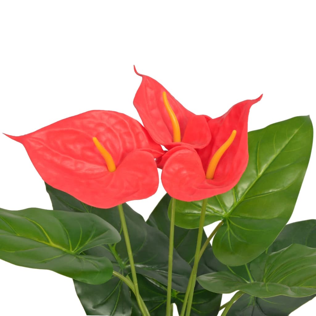 VidaXL - vidaXL Kunst anthurium plant met pot 45 cm rood en geel