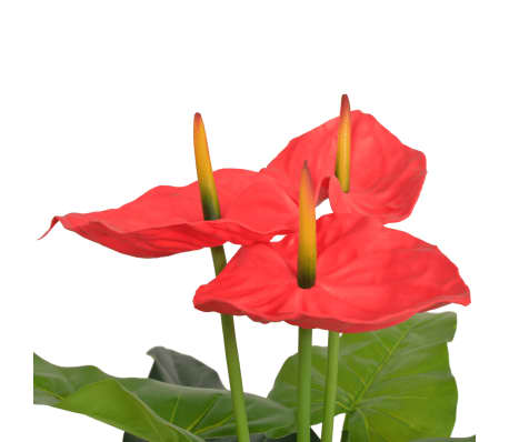 vidaXL Kunst anthurium plant met pot 90 cm rood en geel