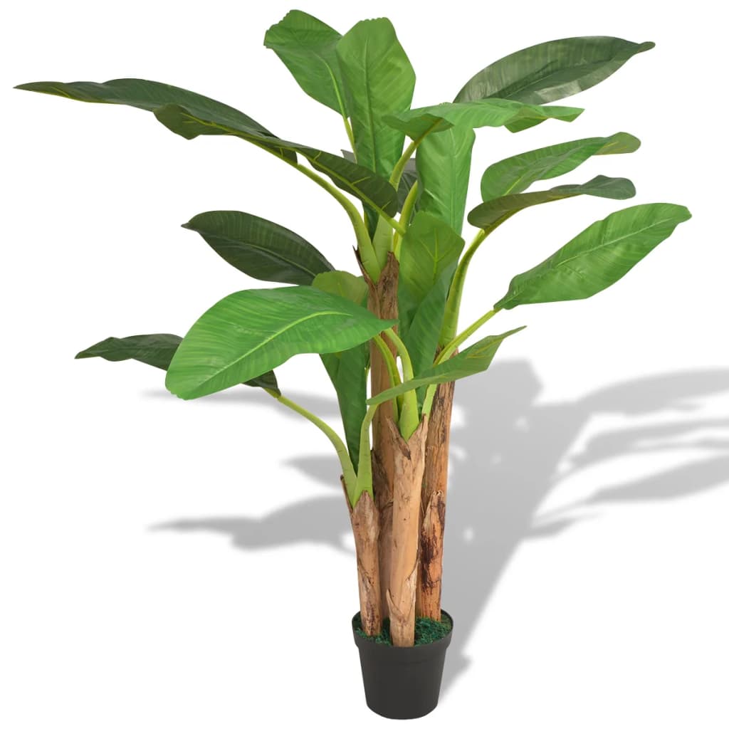 Image of vidaXL Artificial Banana Tree Plant with Pot 175 cm Green