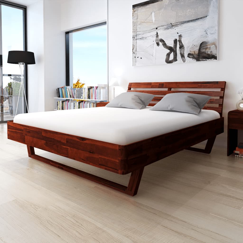 vidaXL Πλαίσιο Κρεβατιού Καφέ 180 x 200 εκ. από Ξύλο Ακακίας