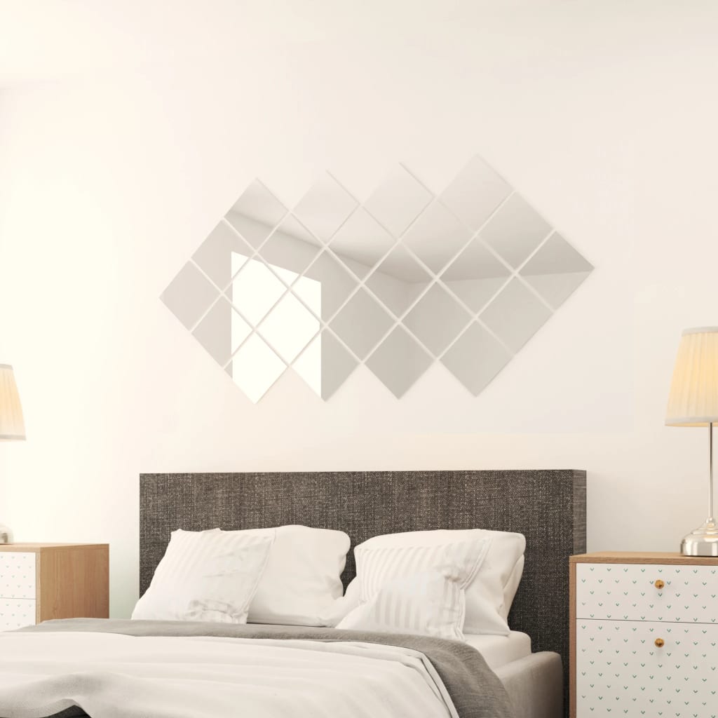 24/48x Spiegelfliesen Quadratisch Glas Klebespiegel Wandspiegel Spiegel  online kaufen 