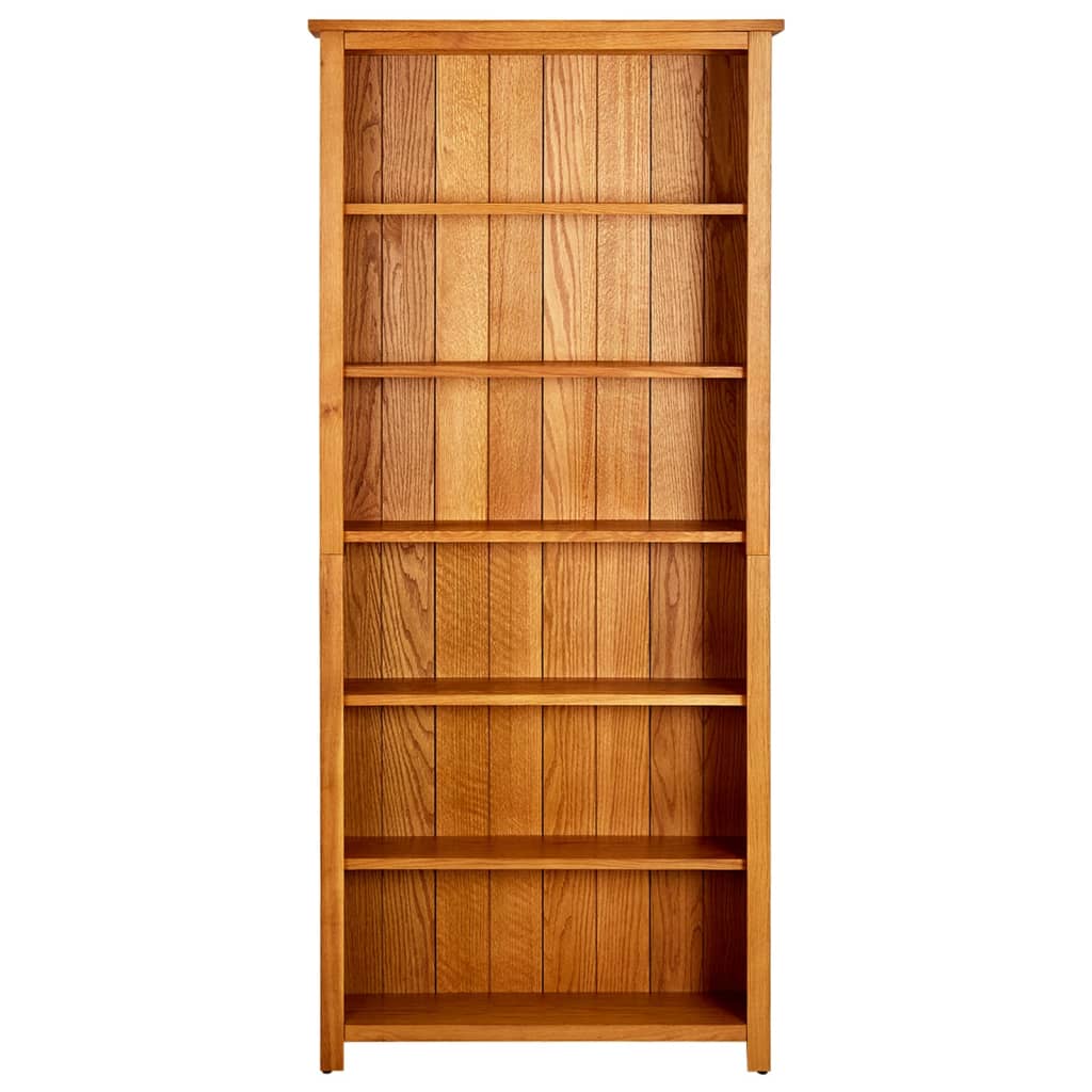 vidaXL Bibliotecă cu 6 rafturi, 80 x 22,5 x 180 cm, lemn masiv stejar