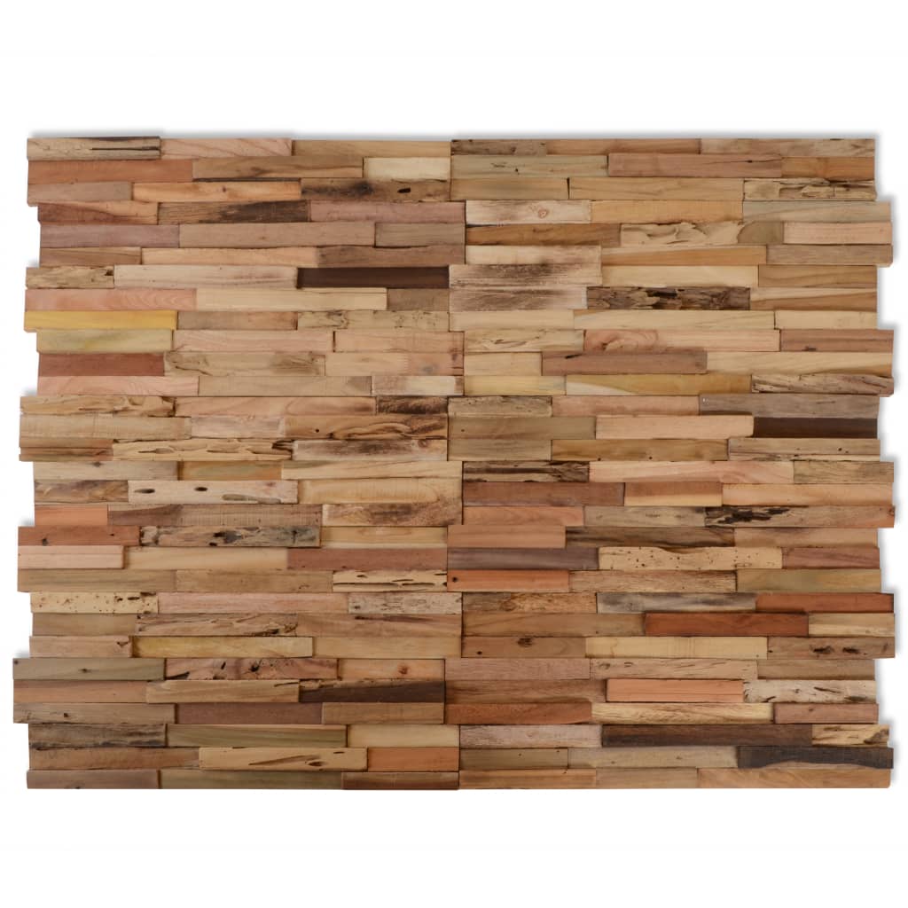 vidaXL Panouri placare pereți 1m², 10 buc., lemn de tec reciclat vidaXL
