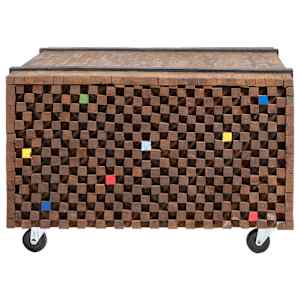 Odkládací stolek, teak, 60x60x38 cm - obrázek 3