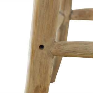 Barová stolička kozí kůže a masivní teak - obrázek 7