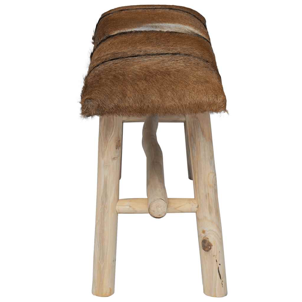 Panca In Vera Pelle E Teak VidaXL 14 width=274