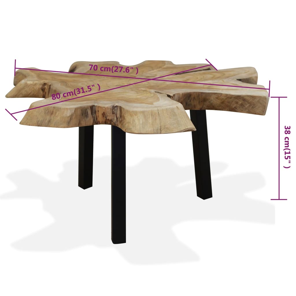  Konferenčný stolík, pravé teakové drevo, 80x70x38 cm