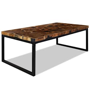 Konferenční stolek teak a pryskyřice 110 x 60 x 40 cm - obrázek 2