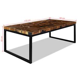 Konferenční stolek teak a pryskyřice 110 x 60 x 40 cm - obrázek 11
