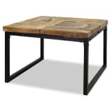 vidaXL Table basse Teck Résine 60 x 60 x 40 cm