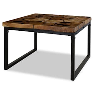Konferenční stolek, teak a pryskyřice, 60x60x40 cm - obrázek 2