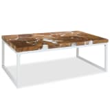 vidaXL Konferenční stolek, teak a pryskyřice, 110x60x40 cm
