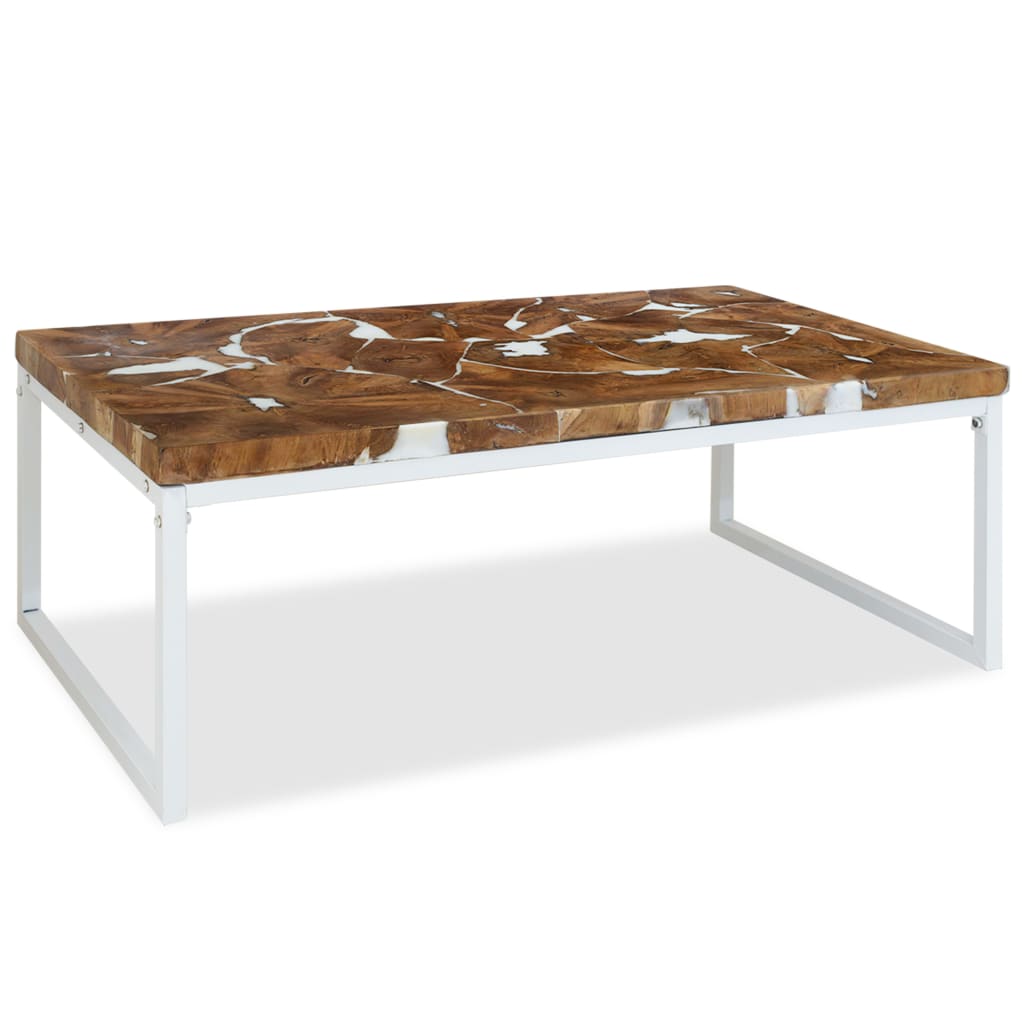 VidaXL - vidaXL Salontafel 110x60x40 cm teakhout en hars