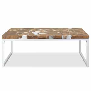 Konferenční stolek teak a pryskyřice 110 x 60 x 40 cm - obrázek 6