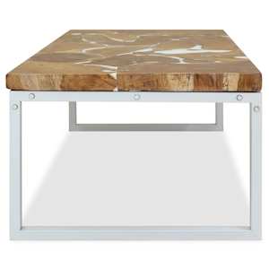 Konferenční stolek teak a pryskyřice 110 x 60 x 40 cm - obrázek 7