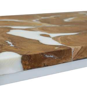Konferenční stolek teak a pryskyřice 110 x 60 x 40 cm - obrázek 8